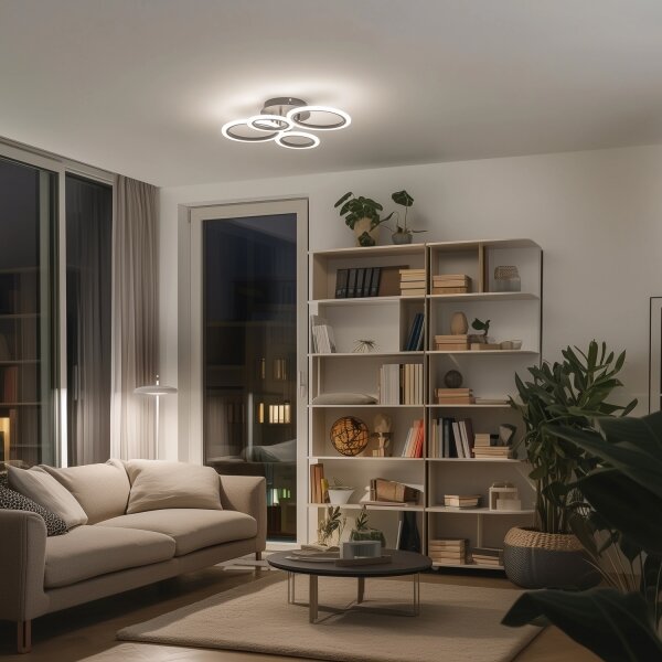 Brilagi -LED Stmívatelný přisazený lustr ORBITS LED/50W/230V 3000-6500K antr +DO