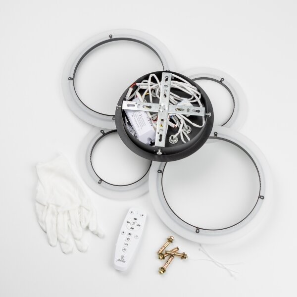 Brilagi -LED Stmívatelný přisazený lustr ORBITS LED/50W/230V 3000-6500K antr +DO