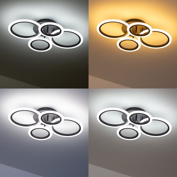 Brilagi -LED Stmívatelný přisazený lustr ORBITS LED/50W/230V 3000-6500K antr +DO