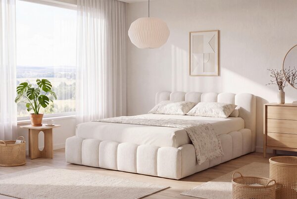ČALOUNĚNÁ POSTEL, 140/200 cm, krémová Livetastic - Postele s úložným prostorem, Online Only