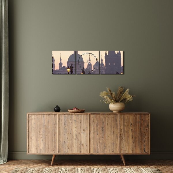 Obraz - Karlův most (s hodinami) (90x30 cm)