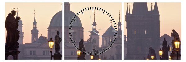 Obraz - Karlův most (s hodinami) (90x30 cm)