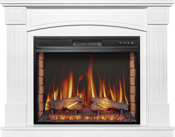 ArtiFlame Elektrický krb s ohřevem BOSTON AF28S LED 12 stupňů ohřevu, časovač efekt reálného plamene 3 stupně jasu dálkové ovládání bílý