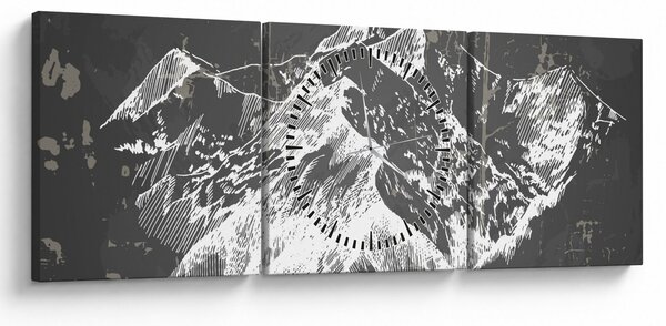 Obraz - Ilustrace hor (s hodinami) (90x30 cm)