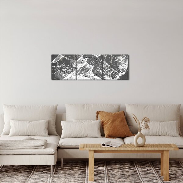 Obraz - Ilustrace hor (s hodinami) (90x30 cm)