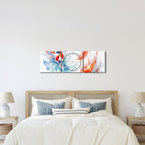 Obraz - Ryby (s hodinami) (90x30 cm)