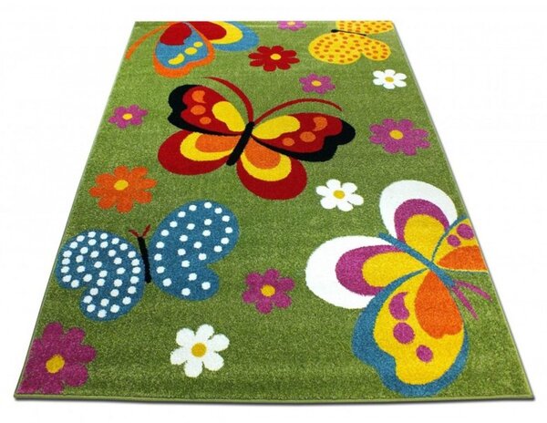 Dětský koberec Motýli zelený, Velikosti 240x330cm