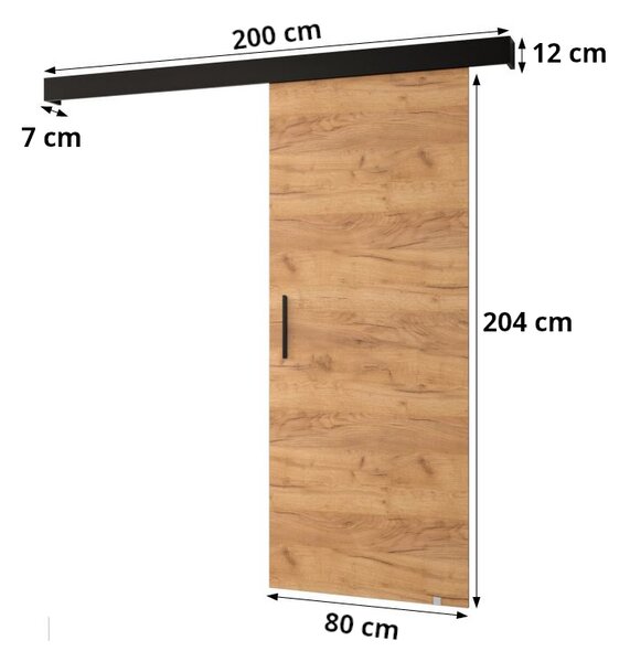 Posuvné dveře s černým úchytem SALOME 4 - 80 cm, bílé