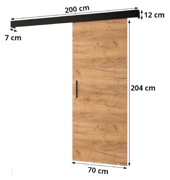 Posuvné dveře se stříbrným úchytem SALOME 2 - 70 cm, bílé