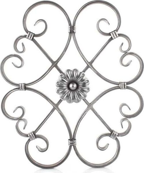 LogistSystem - Kované železo Ornament Kované železo 480x410mm - např. jako prvek pro okenní mříže - zábradlí - plot - bránu - rozety - mříže 13.016