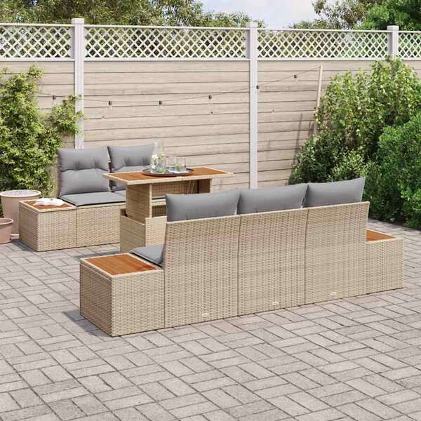 Sada zahradních pohovek 6 ks Beige a šedá 3350027
