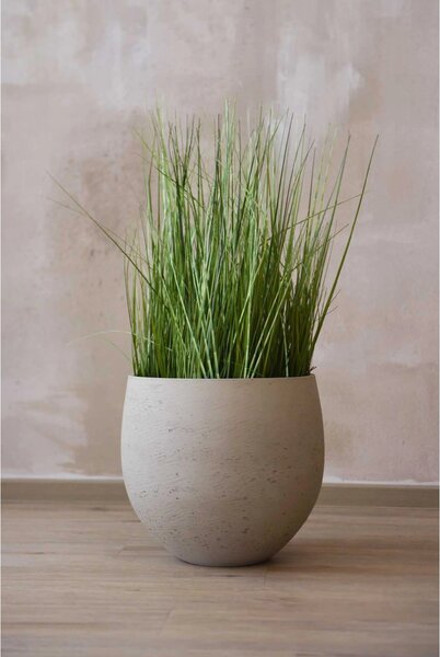 Moderní květináč RAFIOT, sklolaminát, výška 35 cm, béžový