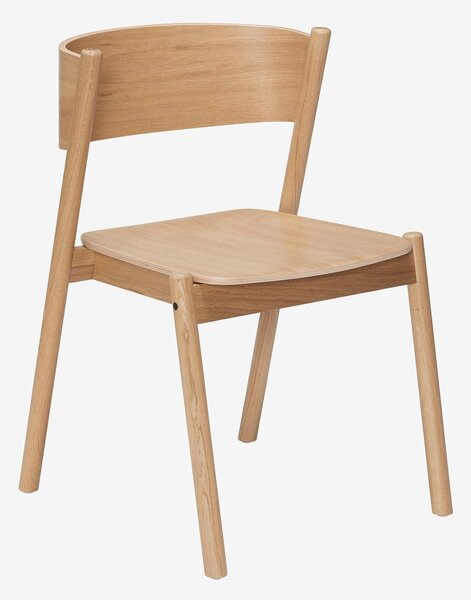 Hübsch Dubová jídelní židle Oblique sada 2ks Jídelní