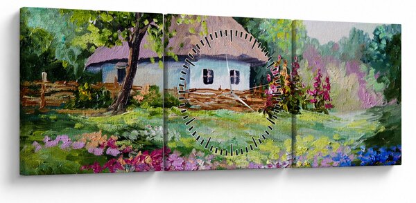 Obraz - Chalupa (s hodinami) (90x30 cm)
