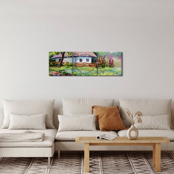 Obraz - Chalupa (s hodinami) (90x30 cm)