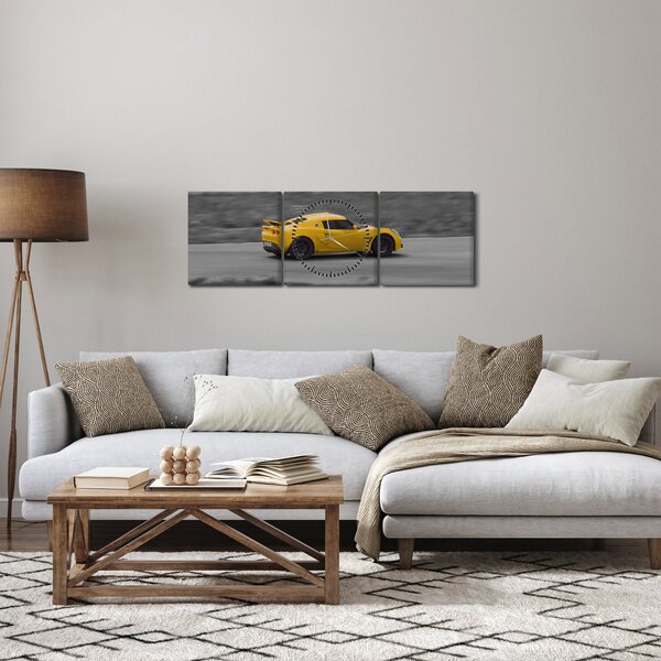 Obraz - Rychlé auto (s hodinami) (90x30 cm)
