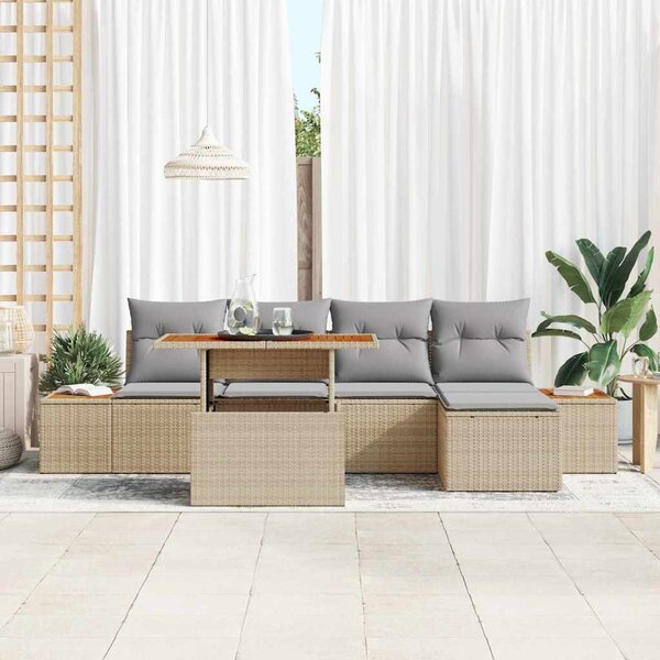 Sada zahradních pohovek 6 ks Beige a šedá 3350062