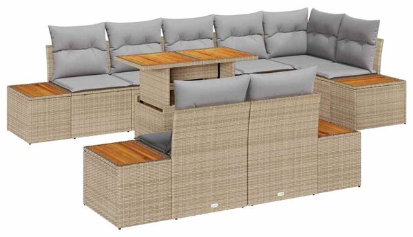 Sada zahradních pohovek 9 ks Beige a šedá 3350082