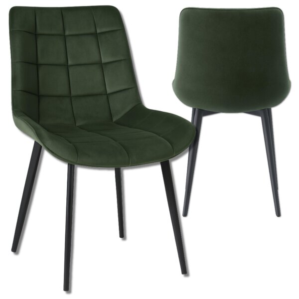 Omna | Jídelní židle Veluform Lux - lahvově zelená - Čalouněná - Moderní design - Ergonomicky pohodlná