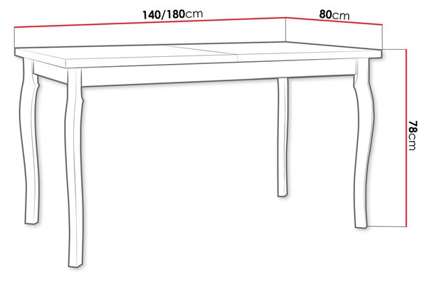 Rozkládací jídelní stůl 140x80 cm ELISEK 5 - dub sonoma / černý