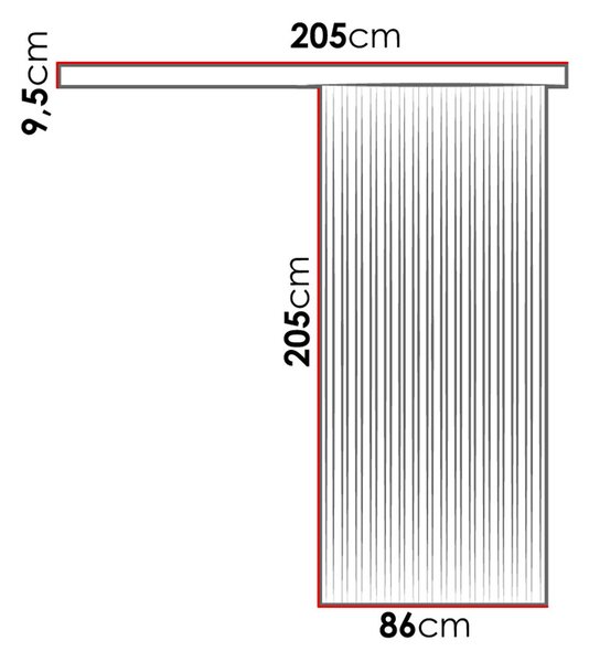 Posuvné interiérové dveře MIDLAND - 80 cm, dub kraft / černé