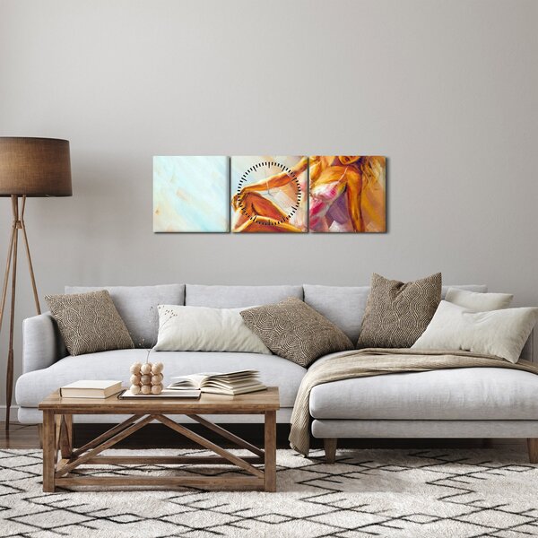 Obraz - Tanečnice (s hodinami) (90x30 cm)