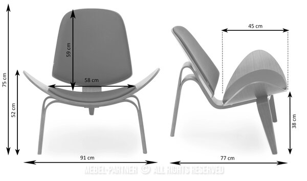 Designové křeslo DAHL - tmavě béžové / ořech