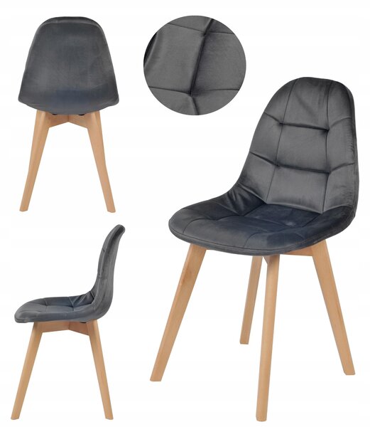 Ekspand | Velurová židle DSW WF1012 - Tmavě šedá - Ergonomická - Moderní design - Pohodlná a stylová
