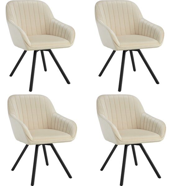 Tectake® Otočné křeslo Snug čalouněné, sametový vzhled 58 x 58 x 82 cm