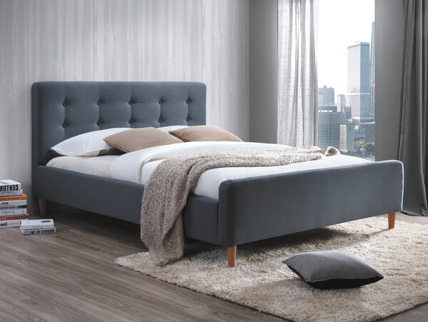 Manželská postel 160 cm Pricilla (šedá) (s roštem). 805316