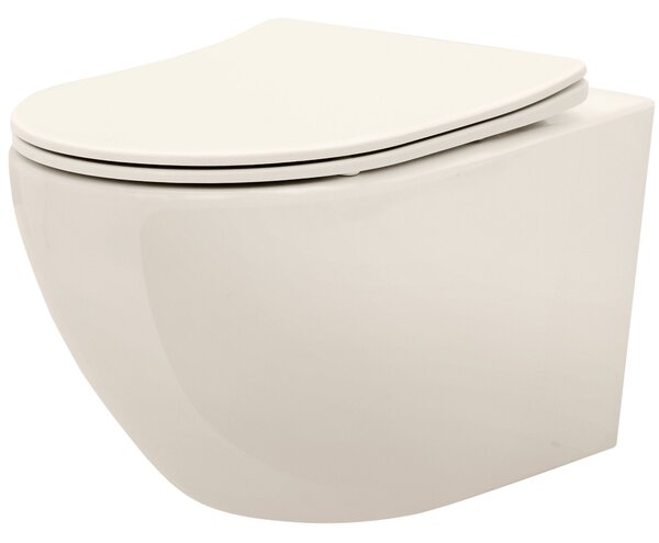 Závěsná WC mísa REA Carlo Mini Rimless Ecru
