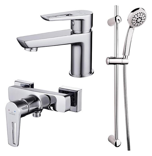 Cersanit S952-004-Sprchová sada s baterií +umyvadlová baterie MILLE lesklý chrom