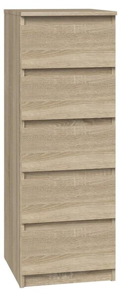 Topeshop W5 SONOMA, Dub, 5 zásuvka/zásuvek, Dřevotřískové desky, Jednobarevný, Moderní, Dřevotřískové desky
