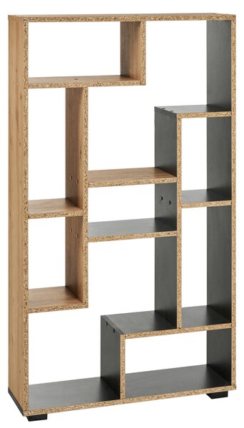 Regál s policemi ALMA 122 cm Hnědá/Černá