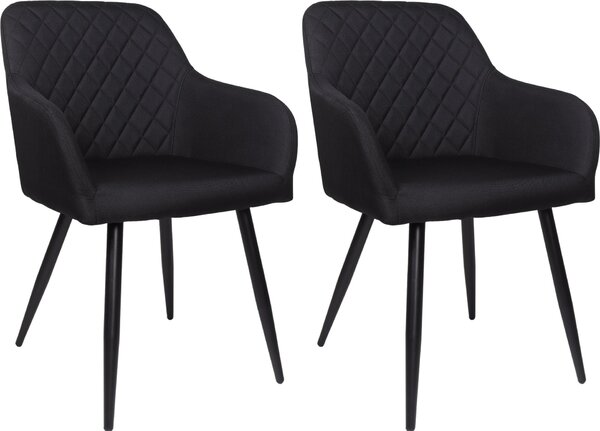 Jídelní židle ALBATROS sada 2 židlí SILA, černá - Moderní a stylová, pohodlná čalouněná židle - Elegantní židle do kuchyně, jídelny nebo jídelního stolu v retro stylu