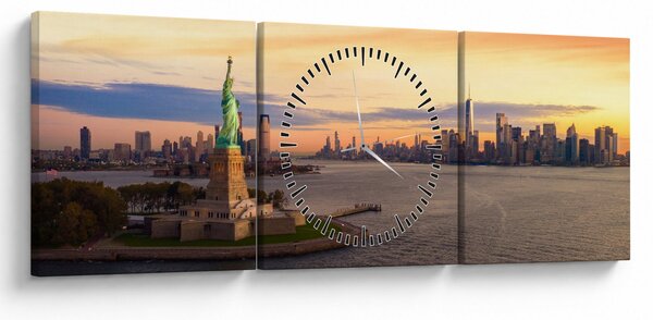 Obraz - New York city (s hodinami) (90x30 cm)