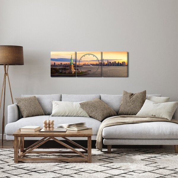 Obraz - New York city (s hodinami) (90x30 cm)