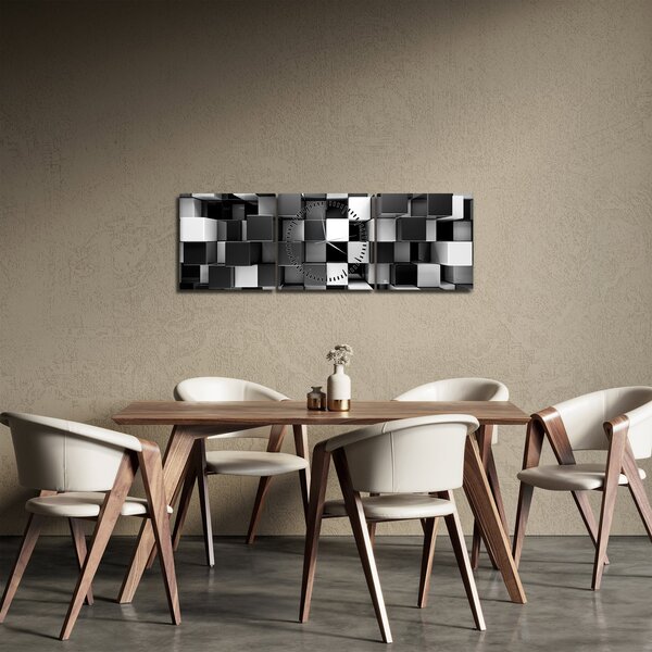 Obraz - Kostky (s hodinami) (90x30 cm)