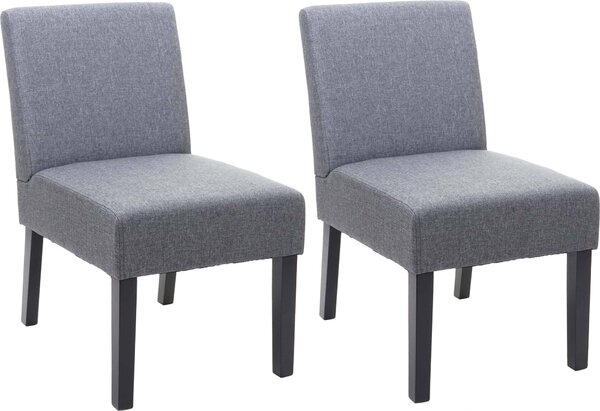 Sada 2 jídelních židlí HWC-F61, židle lounge chair, látka/textil tmavě šedá