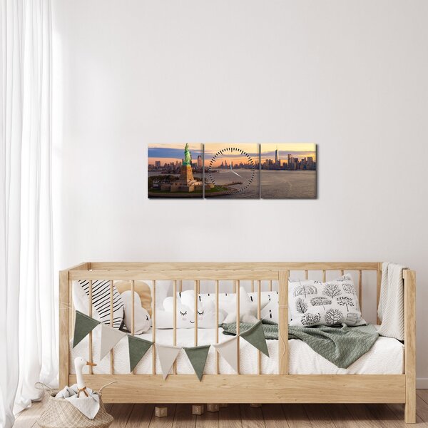 Obraz - New York city (s hodinami) (90x30 cm)