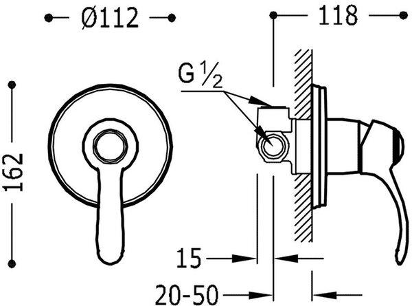 Tres Monoclasic sprchová baterie pod omítku chrom 242.177.01