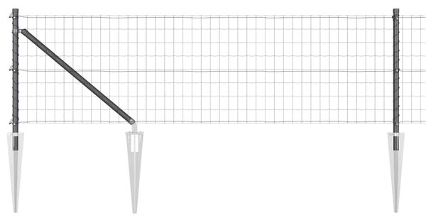 Evropský plot se hroty 10 x 0,6 m Ocel potažená PVC Šedá 3350635