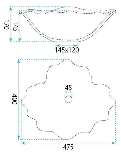 Umyvadlo na desku z kompozitního kamene REA Flower 47,5x40 béžová/imitace kamene