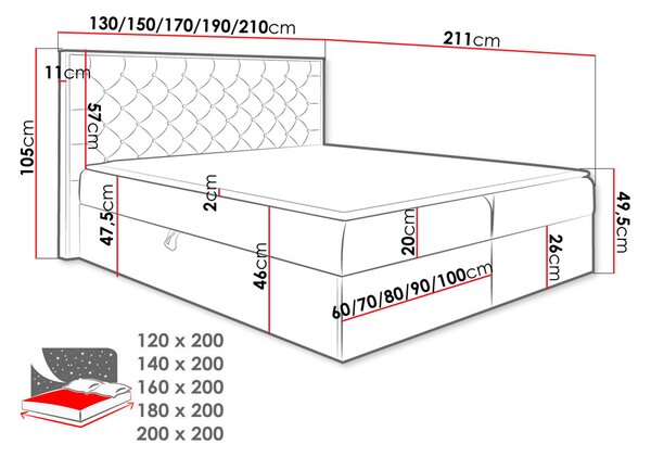 Americká dvojlůžková postel 160x200 BELFLOWER 3 - dub wotan / růžová + topper ZDARMA