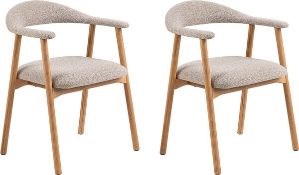 Smuk Bouclé jídelní židle Luna Beige - 2 kusy