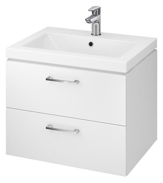 Cersanit S801-147-DSM - Závěsná koupelnová skříňka s umyvadlem LARA 60 cm bílá