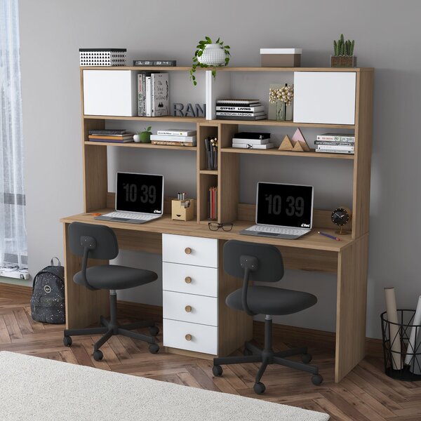 PC stolek Havasi 130 (ořech + bílá). Akce -15%