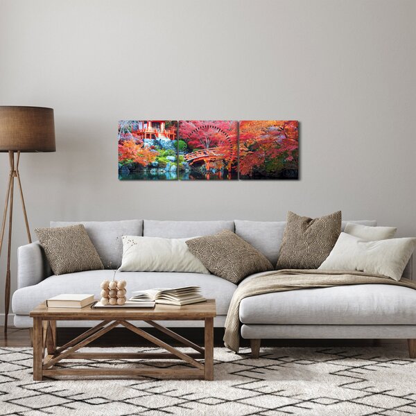 Obraz - Orientální krajina (s hodinami) (90x30 cm)