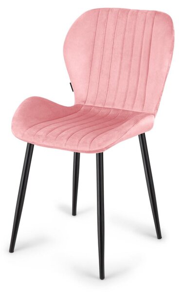 Čalouněná židle MONTI Velvet ROSA - Židle do jídelny - Sametový potah - Obývací pokoj kuchyně obývací pokoj - Kovové nohy - Pohodlná židle