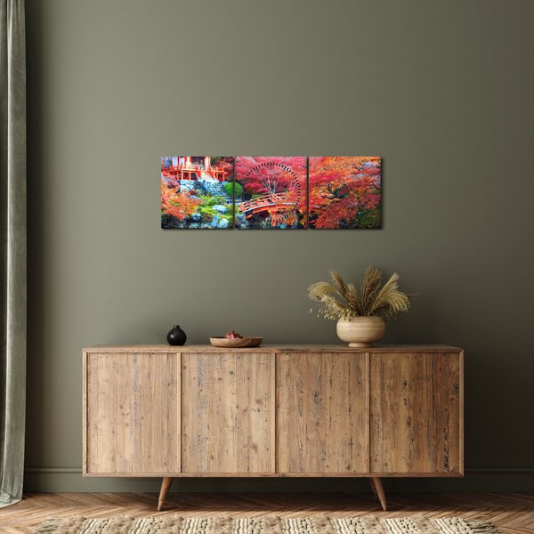 Obraz - Orientální krajina (s hodinami) (90x30 cm)